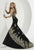 Tiffany Homecoming - Gorgeous Mermaid Gown with Metallic Hi-Low Applique 16171 In Black and Gold