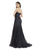 Morrell Maxie - 16172 Applique Strapless Sweetheart Trumpet Dress In Blue and Black