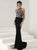 Tiffany Homecoming - Vibrantly Ornate High Halter Long Evening Gown 16176 In Black and Multi-Color