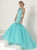 Tiffany Homecoming - Sparkling Illusion Bateau Neckline with Tiered Mermaid Gown 16193 In Blue and Gold