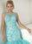 Tiffany Homecoming - Sparkling Illusion Bateau Neckline with Tiered Mermaid Gown 16193 In Blue and Gold