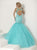 Tiffany Homecoming - Sparkling Illusion Bateau Neckline with Tiered Mermaid Gown 16193 In Blue and Gold