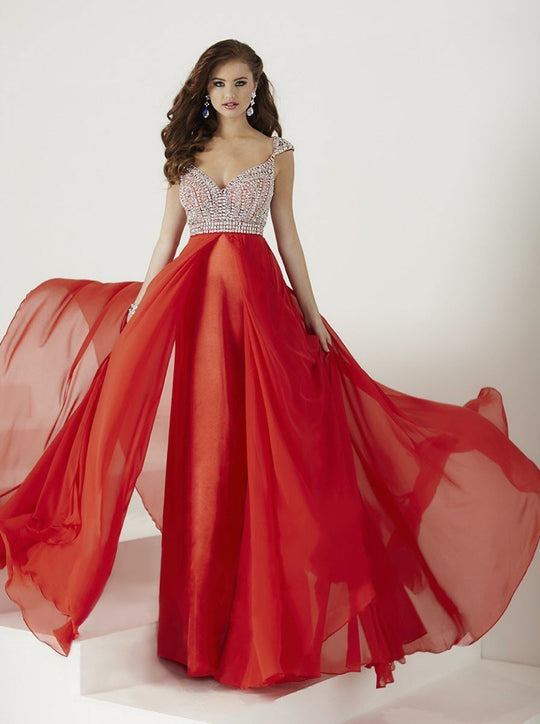 Tiffany Homecoming - Sparkling Sweetheart Chiffon A-line Dress 16194 In Red