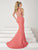 Tiffany Homecoming - Bead Accented V-neck Slim Flare Jersey Dress 16195 In Pink