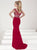 Tiffany Homecoming - Bead Crusted Bateau Illusion Evening Gown 16196 In Red