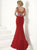 Tiffany Homecoming - Bead Crusted Bateau Illusion Evening Gown 16196 In Red