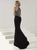Tiffany Homecoming - Glamorous Beaded V-Neck Jersey Dress 16198 In Black