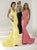 Tiffany Homecoming - Glamorous Beaded V-Neck Jersey Dress 16198 In Black and Yellow and and Pink