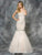 Colors Dress - 1620 Bejeweled Ruched Mermaid Dress in White and Neutral