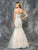 Colors Dress - 1620 Bejeweled Ruched Mermaid Dress in White and Neutral