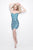 Primavera Couture - Strapless Crystal Beaded Sweetheart Short Sheath Dress 1620 in Blue and Silver