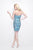 Primavera Couture - Strapless Crystal Beaded Sweetheart Short Sheath Dress 1620 in Blue and Silver