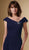 Rina Di Montella - RD1621 Jeweled Asymmetric Tulle Gown With Shawl in Blue