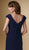 Rina Di Montella - RD1621 Jeweled Asymmetric Tulle Gown With Shawl in Blue