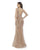 Morrell Maxie - 16211 Sequined Deep V-neck Trumpet Dress In Pink and Gold