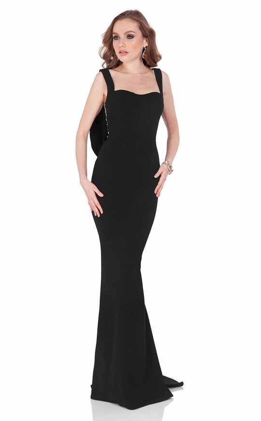 Terani Couture - Sassy Embellished Sweetheart Fit and Flare Gown 1621E1457 In Black