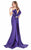 Terani Couture - Dazzling Beaded Straight Neck Mermaid Gown 1621E1465 In Voilet