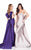Terani Couture - Dazzling Beaded Straight Neck Mermaid Gown 1621E1465 In Violetand Taupe