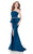 Terani Couture -Sparkling Waist Peplum Evening Gown 1621E1475 In Deep Sea