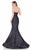Terani Couture - Strapless Marble Jacquard Mermaid Gown 1621E1478 In Charcoal