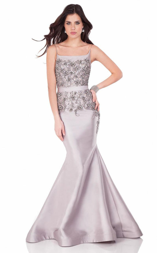 Terani Couture - Intricately Ornate Mermaid Gown 1621E1513 in Taupe