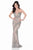 Terani Couture - 1621GL1888 Beaded Plunging Sweetheart Sheath Dress In Brown