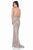 Terani Couture - 1621GL1888 Beaded Plunging Sweetheart Sheath Dress In Brown