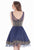 Terani Couture - Illusion V-neck Multi Color Beads Embellishment Cocktail Dress 1621H1006 In Blue