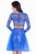 Terani Couture - Two-Piece Bateau Illusion Lace Cocktail Dress 1621H1035 In Blue and Neutral