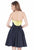 Terani Couture - 1621H1060 Pleated Straight Across A-Line Dress in Blue and Yellow