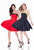 Terani Couture - 1621H1060 Pleated Straight Across A-Line Dress in Red and Black