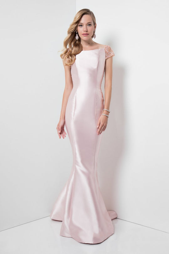 Terani Couture - Delicate Foliate Fit and Flare Gown 1621M1721 In Pink