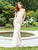 Clarisse - 4904 Embroidered Strapless Evening Gown in White and Neutral