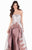 Terani Couture - 1621E1468 Strapless Lace Applique Gown with Train In White and Brown