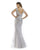 Morrell Maxie - 16221 Embellished Deep V-neck Trumpet Dress In Silver