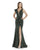 Morrell Maxie - 16225 Glittered Slit Trumpet Dress In Green