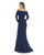 Morrell Maxie - 16228 Pleated Off-shoulder Trumpet Dress In Blue  