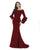 Morrell Maxie - 16229 Ruffled Long Sleeve Trumpet Dress In Red