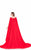 Terani Couture - Sleek Caped Sheath Gown 1622E1581 In Red