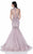 Terani Couture - 1622GL1992 Embellished High Neck Mermaid Gown in Gray and Brown