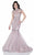 Terani Couture - 1622GL1992 Embellished High Neck Mermaid Gown in Gray and Brown