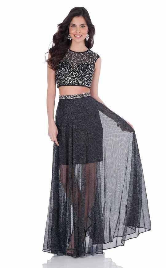 Terani Couture - Shimmering Two Piece Evening Dress 1622H1152 In Black
