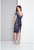 Terani Couture - Illusion Short Sleeve Beaded Lace Cocktail Dress 1622C1327 In Blue
