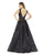 Morrell Maxie - 16233 Sequined V-neck A-line Dress In Black