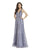 Morrell Maxie - 16233 Sequined V-neck A-line Dress In Blue and Gray