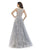 Morrell Maxie - 16234 Beaded Floral A-Line Evening Gown In Silver