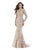 Morrell Maxie - 16236 Long Sleeve Embroidered Trumpet Dress In Pink