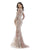 Morrell Maxie - 16236 Long Sleeve Embroidered Trumpet Dress In Pink