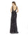 Morrell Maxie - 16239 Sequined Plunging V-Neck Sheath Gown In Black
