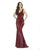 Morrell Maxie - 16239 Sequined Plunging V-Neck Sheath Gown In Red